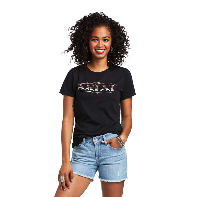 Camisetas Ariat Serape Style Negras Mujer - Chile 486-JIBLZW